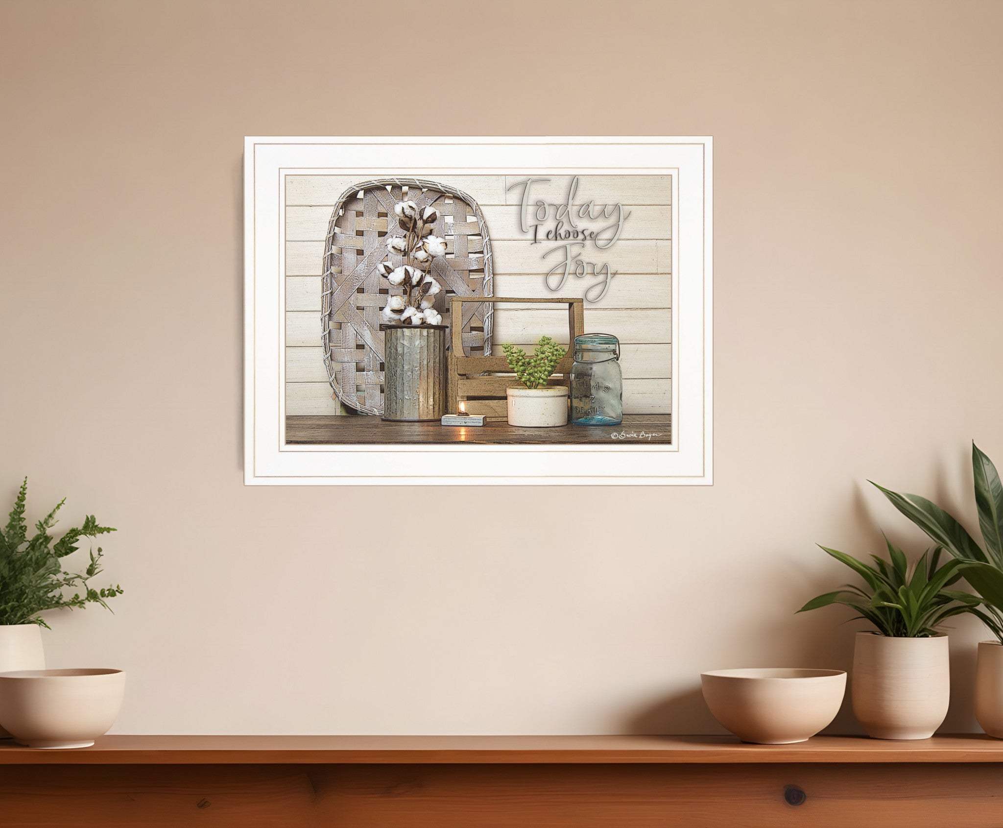 Today I Choose Joy 2 White Framed Print Wall Art - Homeroots - Flyclothing LLC