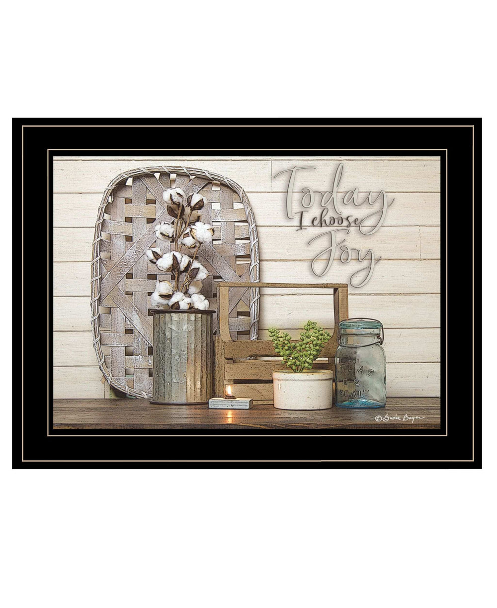 Today I Choose Joy 3 Black Framed Print Wall Art - Homeroots - Flyclothing LLC