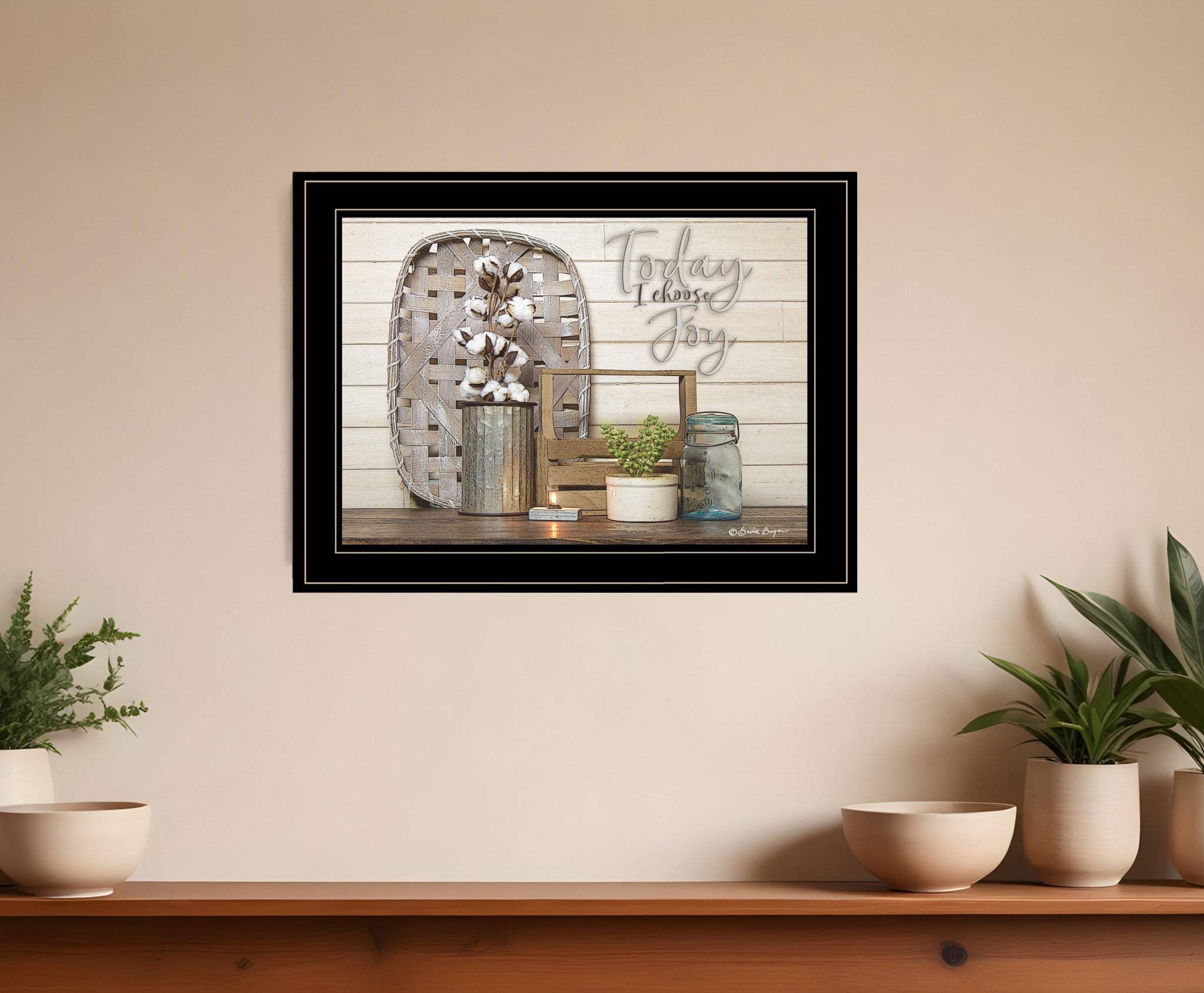 Today I Choose Joy 3 Black Framed Print Wall Art - Homeroots - Flyclothing LLC