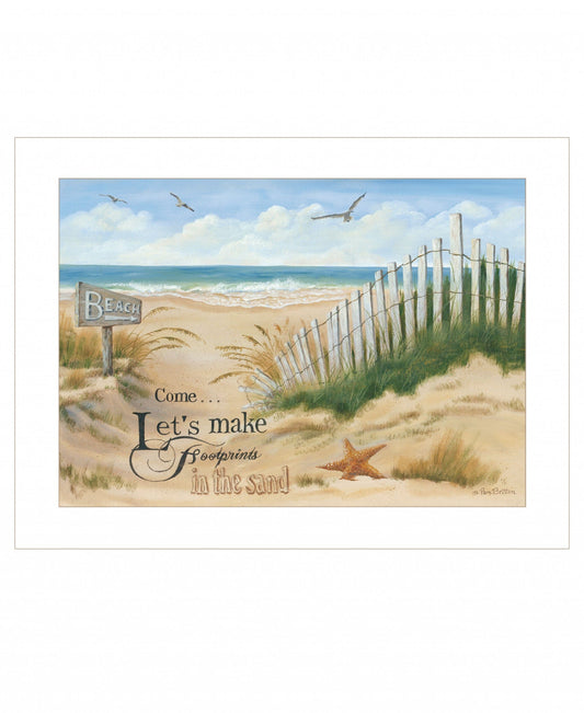 Footprint 1 White Framed Print Wall Art - Homeroots