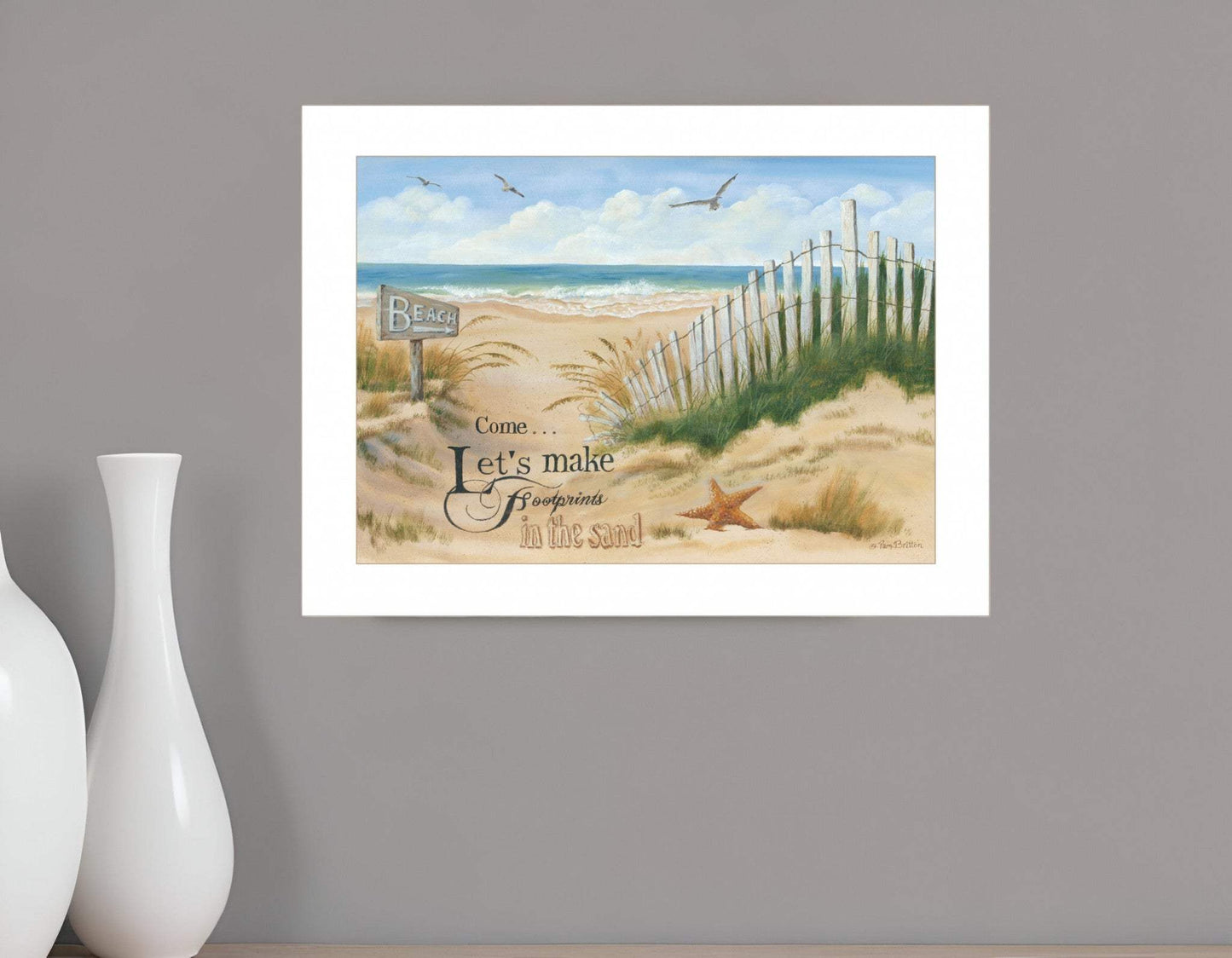 Footprint 1 White Framed Print Wall Art - Homeroots - Flyclothing LLC