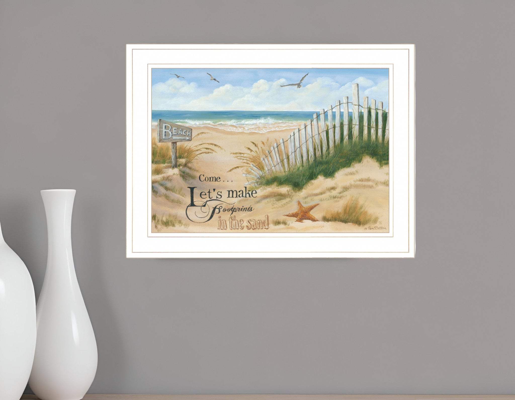 Footprint 2 White Framed Print Wall Art - Homeroots - Flyclothing LLC