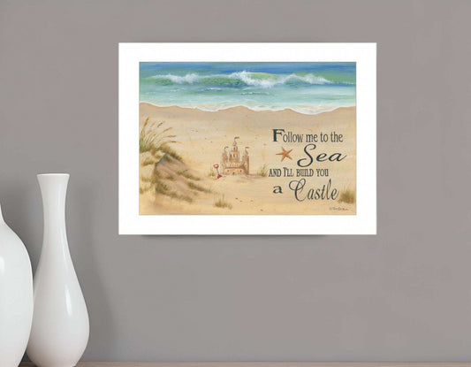 Sand Castle 1 White Framed Print Wall Art - Homeroots - Flyclothing LLC