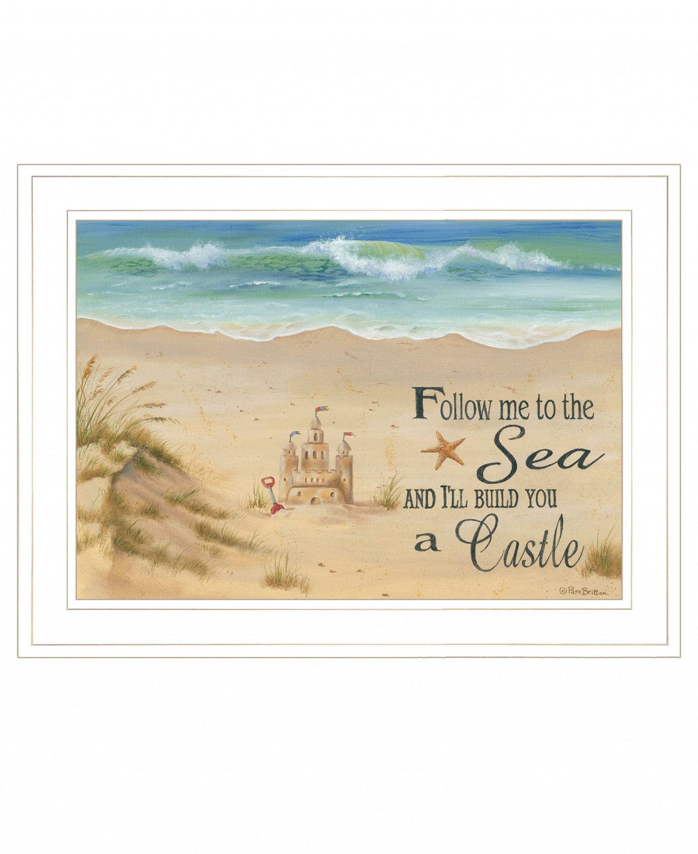 Sand Castle 2 White Framed Print Wall Art - Homeroots - Flyclothing LLC