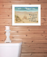 Sand Castle 2 White Framed Print Wall Art - Homeroots - Flyclothing LLC