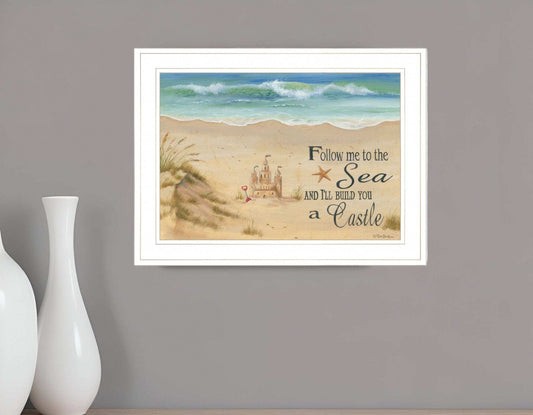 Sand Castle 2 White Framed Print Wall Art - Homeroots - Flyclothing LLC