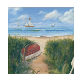 Beach Cottage 1 White Framed Print Wall Art - Homeroots