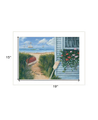Beach Cottage 1 White Framed Print Wall Art - Homeroots