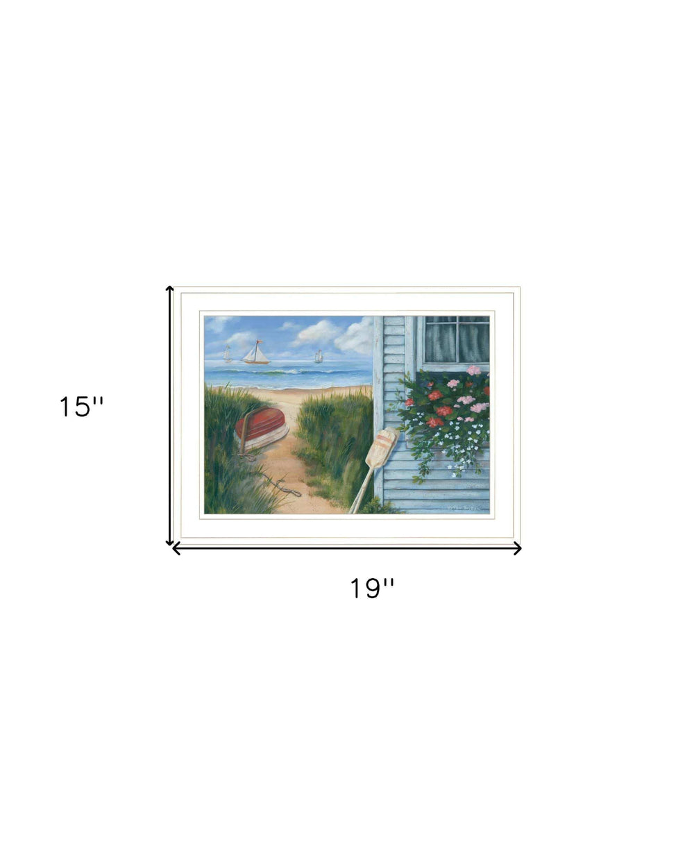 Beach Cottage 1 White Framed Print Wall Art - Homeroots - Flyclothing LLC