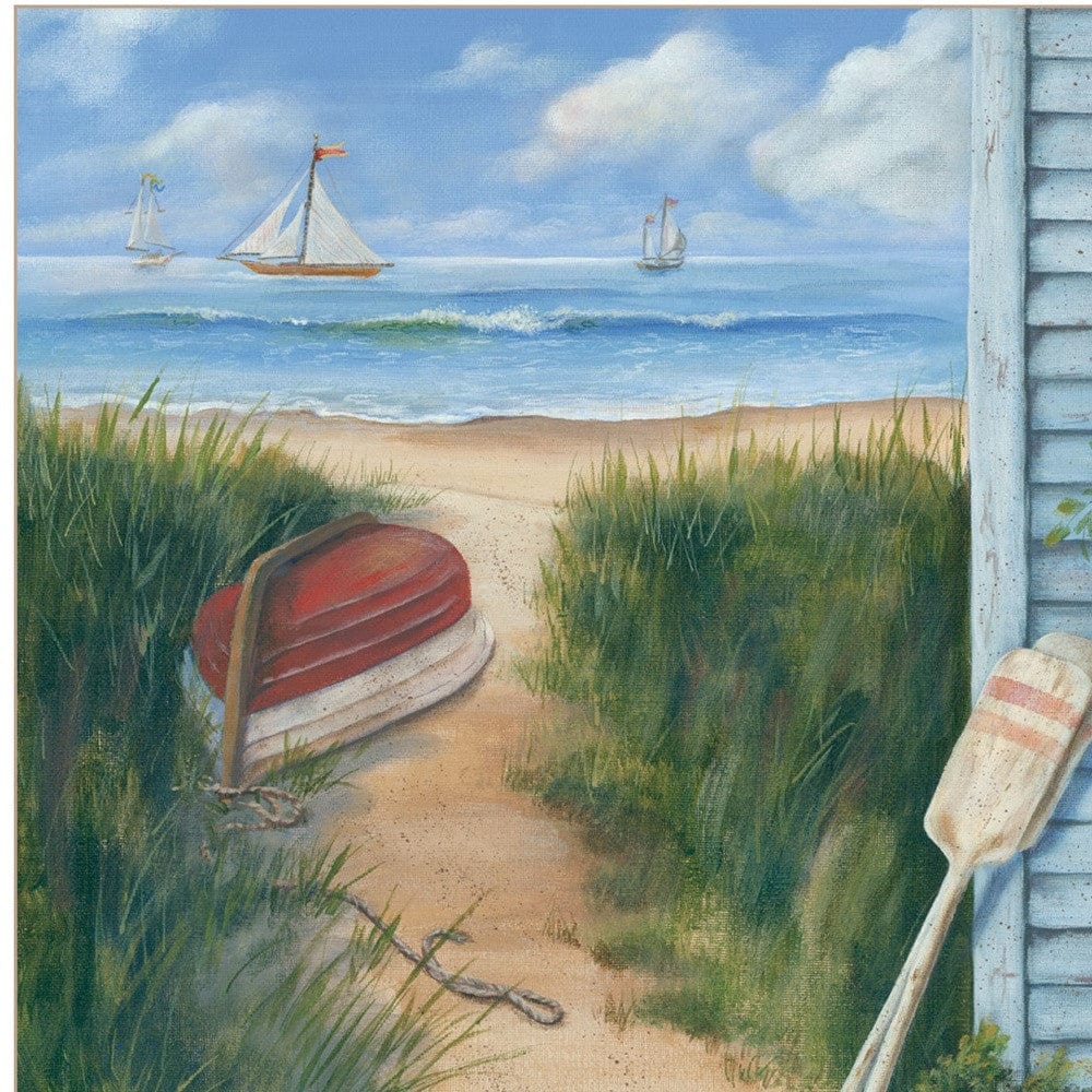 Beach Cottage 1 White Framed Print Wall Art - Homeroots