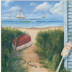 Beach Cottage 1 White Framed Print Wall Art - Homeroots