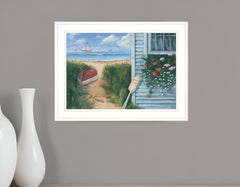 Beach Cottage 1 White Framed Print Wall Art - Homeroots