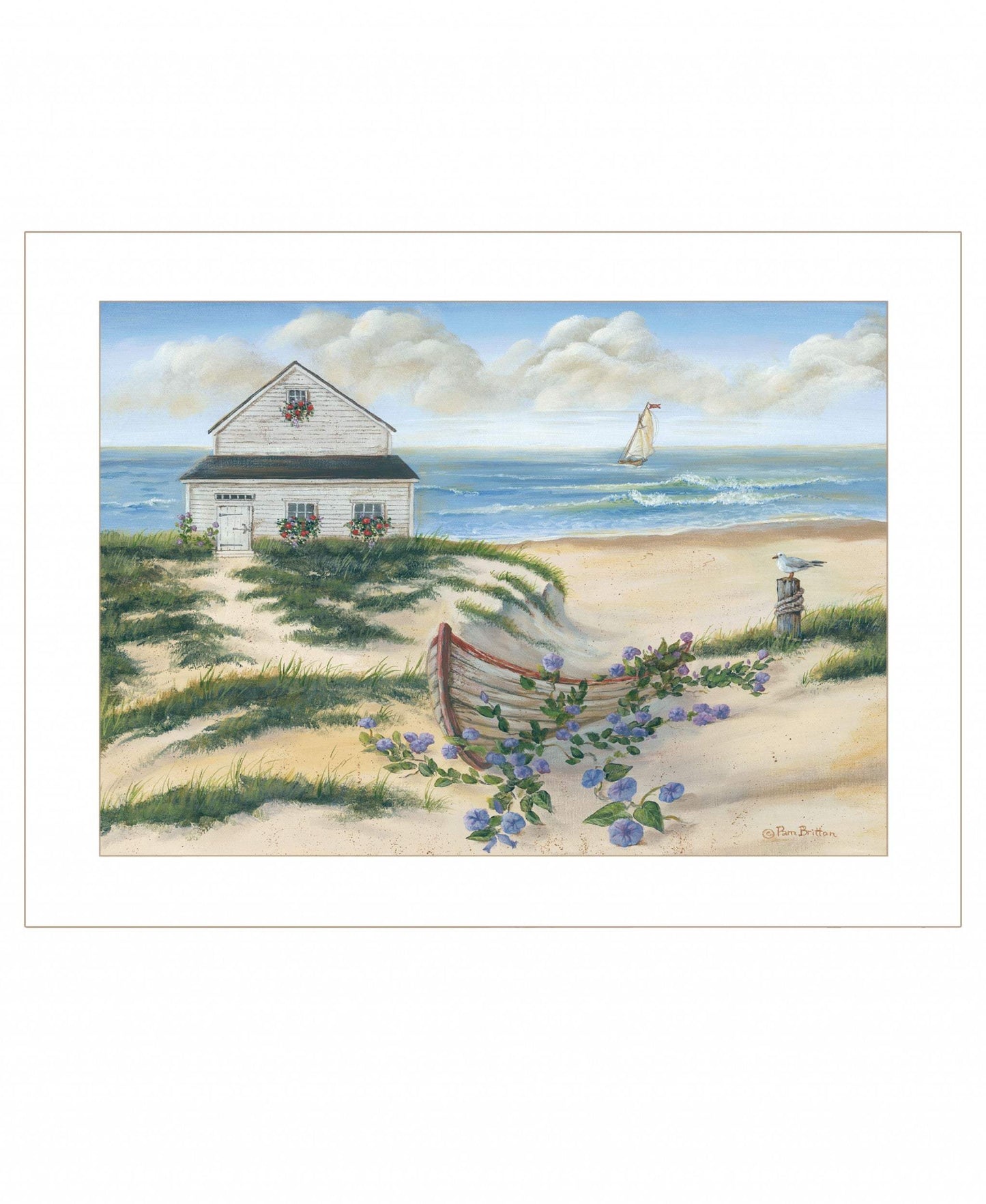Beach Cottage II 1 White Framed Print Wall Art - Homeroots - Flyclothing LLC
