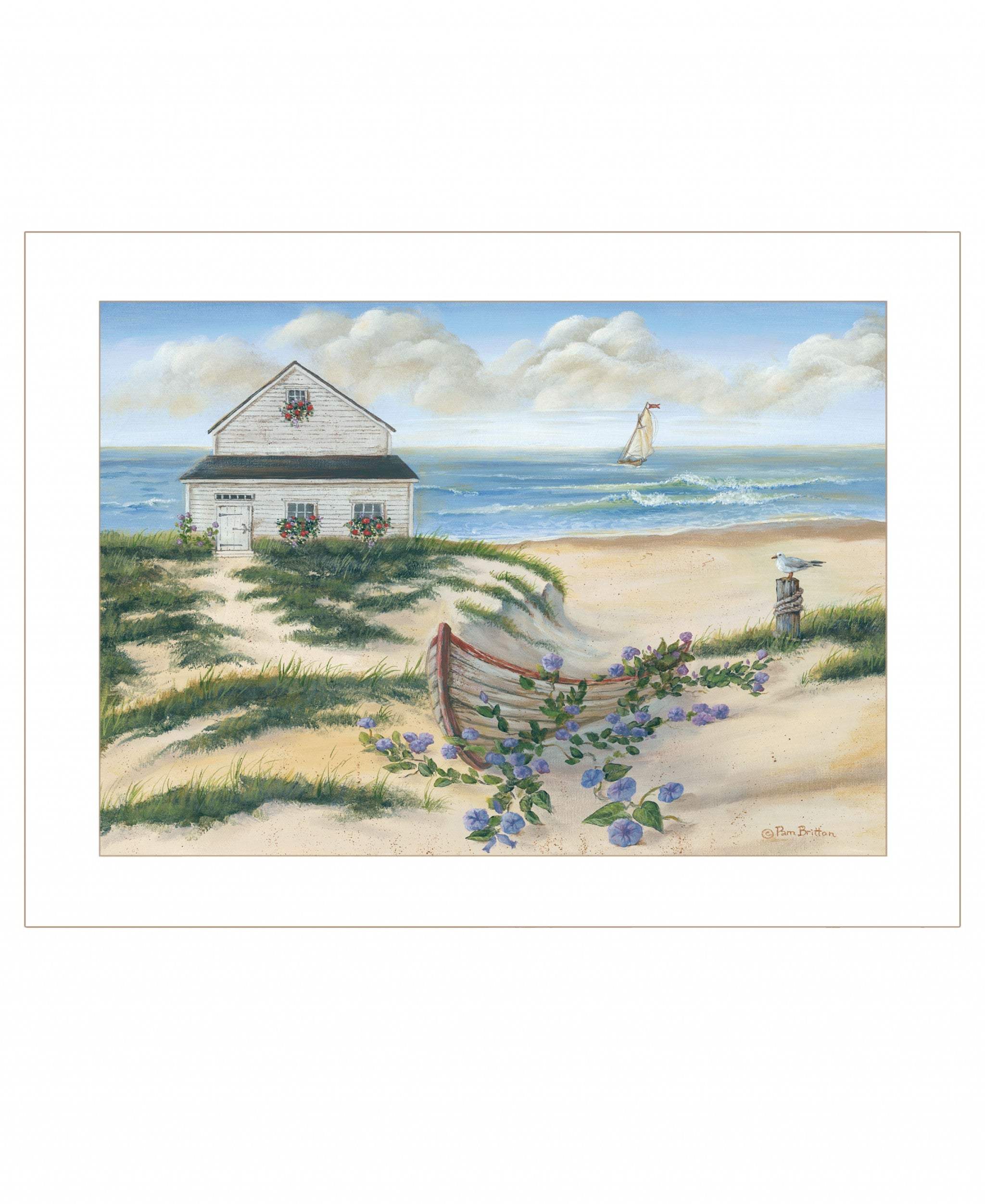 Beach Cottage II 1 White Framed Print Wall Art - Homeroots - Flyclothing LLC