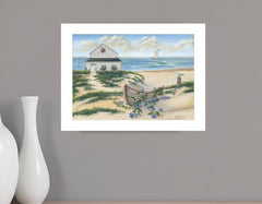 Beach Cottage II 1 White Framed Print Wall Art - Homeroots