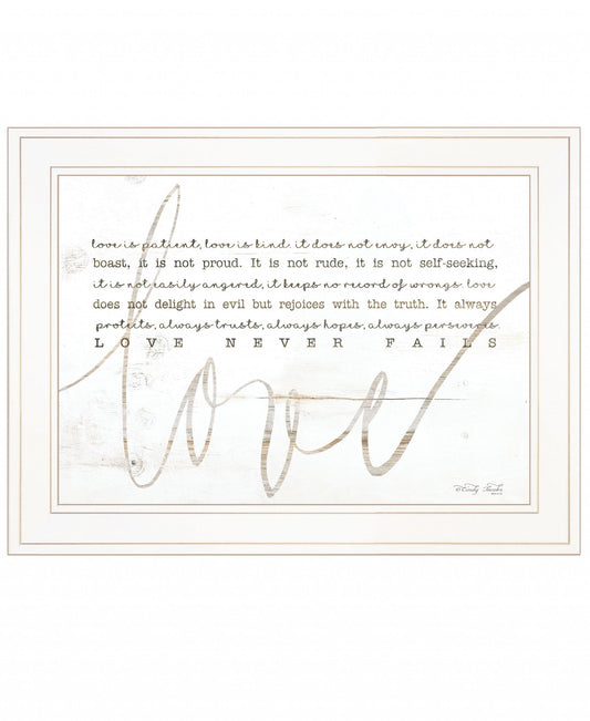 Love Never Fails 2 White Framed Print Wall Art - Homeroots