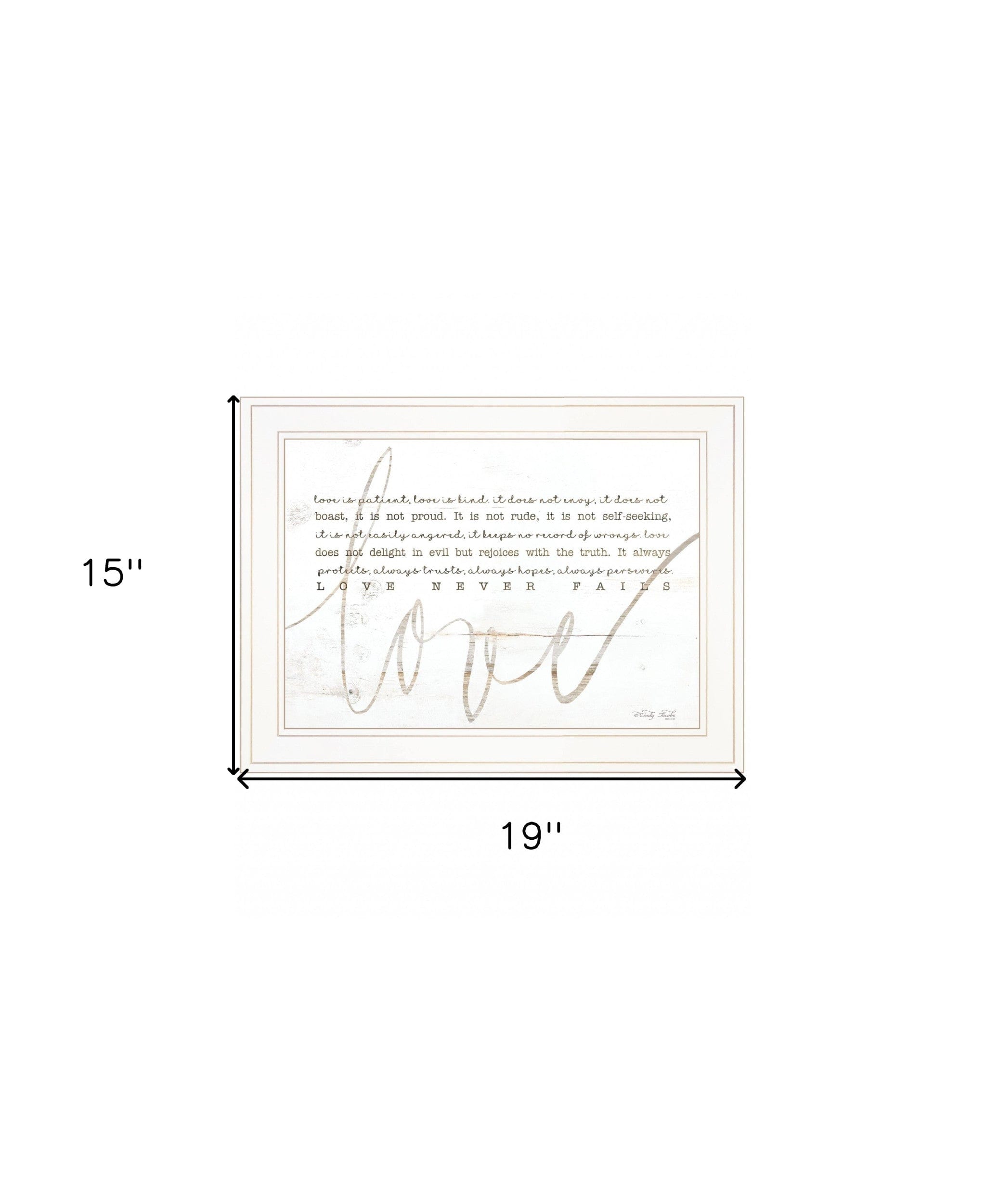 Love Never Fails 2 White Framed Print Wall Art - Homeroots