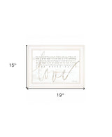Love Never Fails 2 White Framed Print Wall Art - Homeroots - Flyclothing LLC