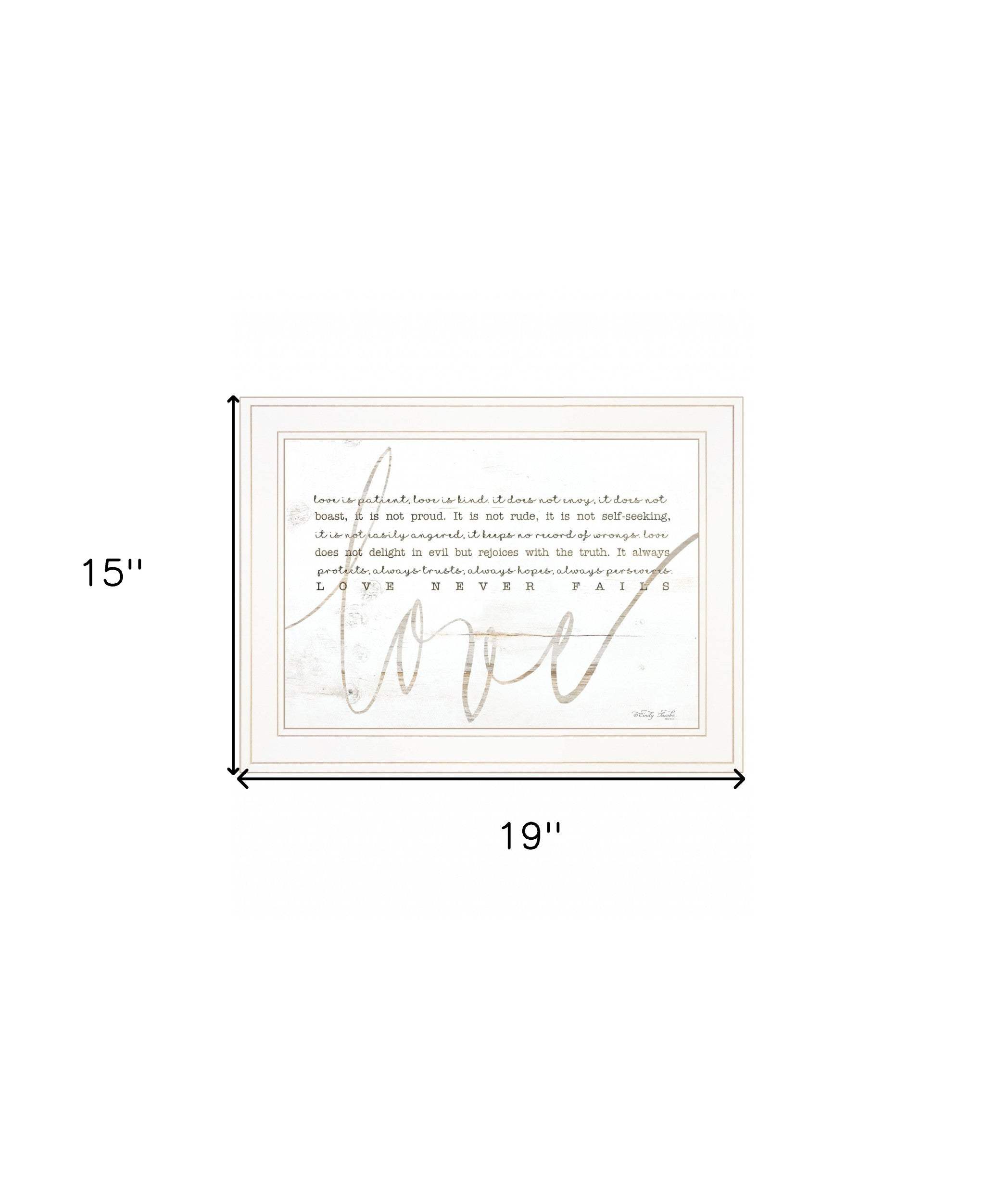 Love Never Fails 2 White Framed Print Wall Art - Homeroots - Flyclothing LLC