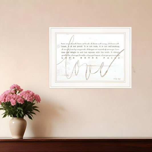 Love Never Fails 2 White Framed Print Wall Art - Homeroots