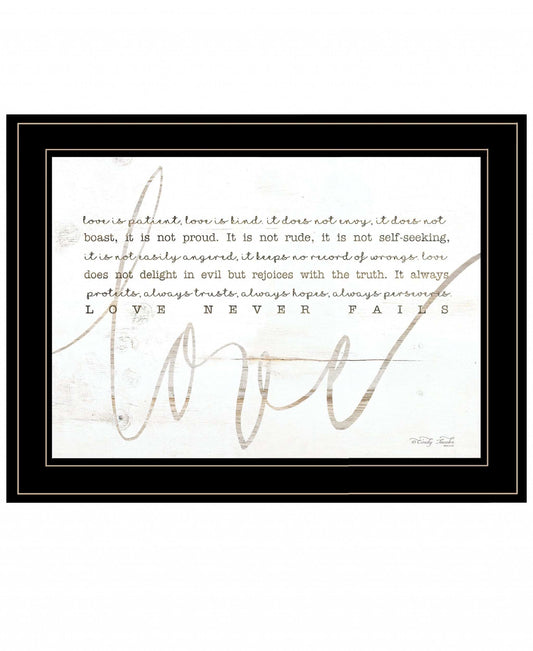 Love Never Fails 3 Black Framed Print Wall Art - Homeroots - Flyclothing LLC