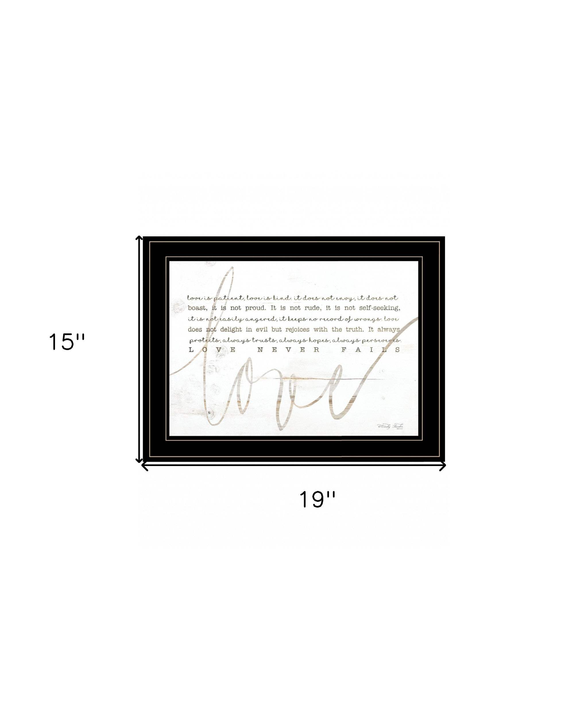 Love Never Fails 3 Black Framed Print Wall Art - Homeroots - Flyclothing LLC