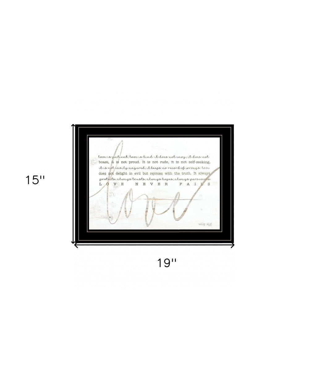 Love Never Fails 3 Black Framed Print Wall Art - Homeroots - Flyclothing LLC