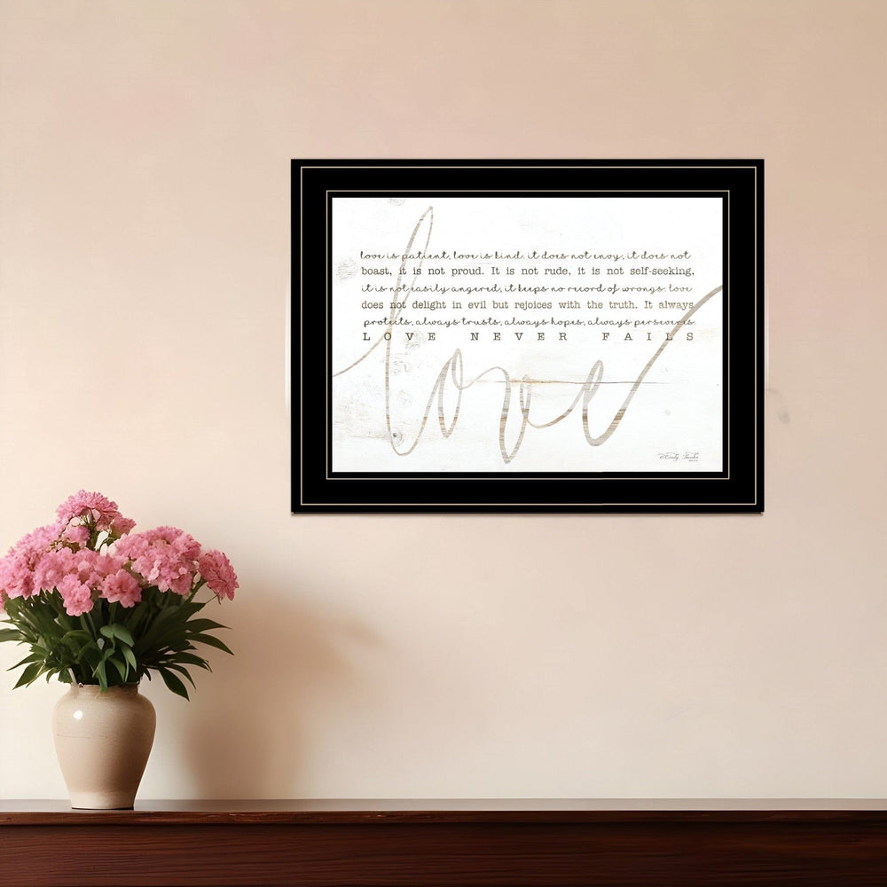 Love Never Fails 3 Black Framed Print Wall Art - Homeroots