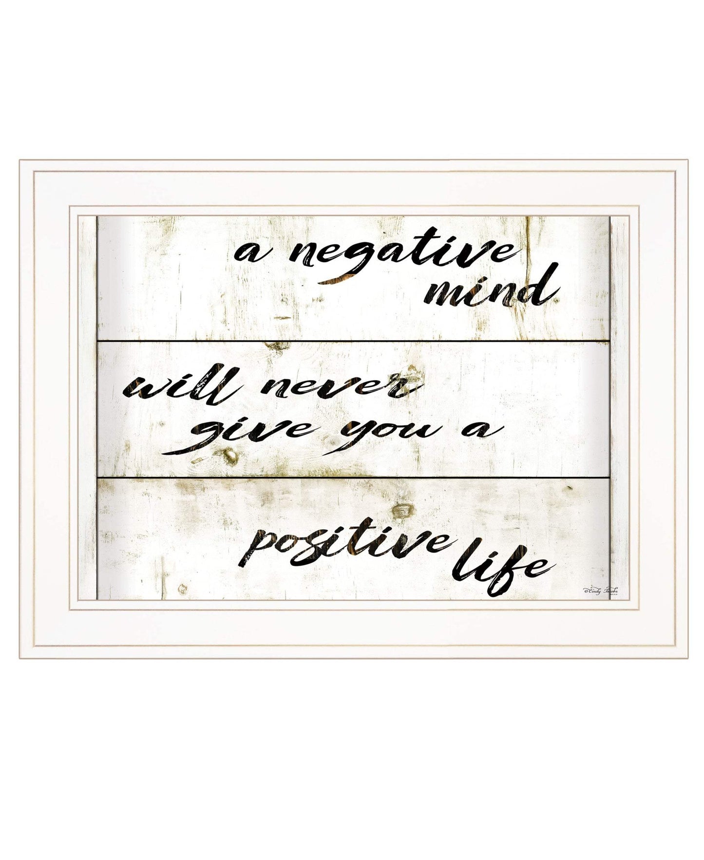 Positive Life 2 White Framed Print Wall Art - Homeroots - Flyclothing LLC