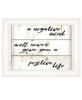 Positive Life 2 White Framed Print Wall Art - Homeroots - Flyclothing LLC