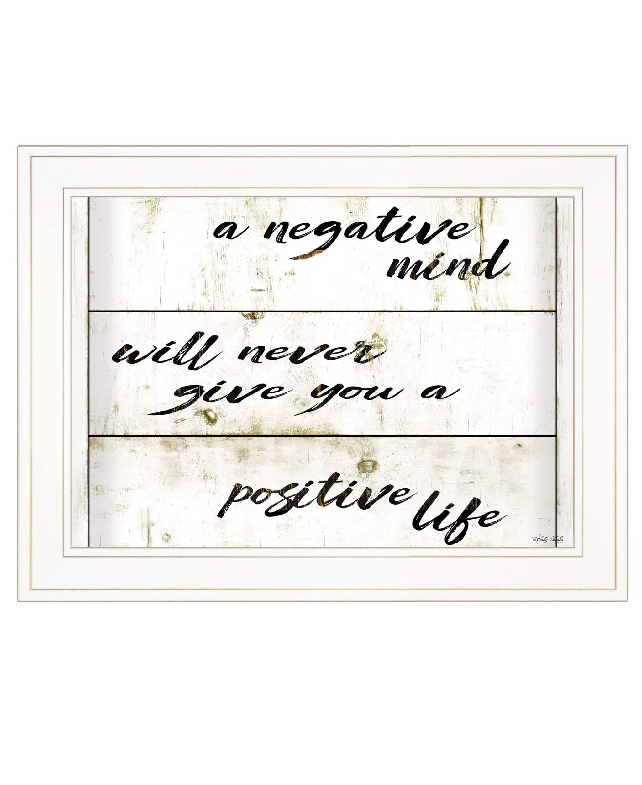 Positive Life 2 White Framed Print Wall Art - Homeroots - Flyclothing LLC