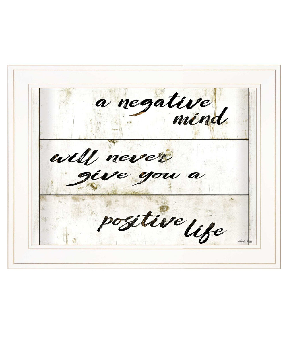 Positive Life 2 White Framed Print Wall Art - Homeroots - Flyclothing LLC