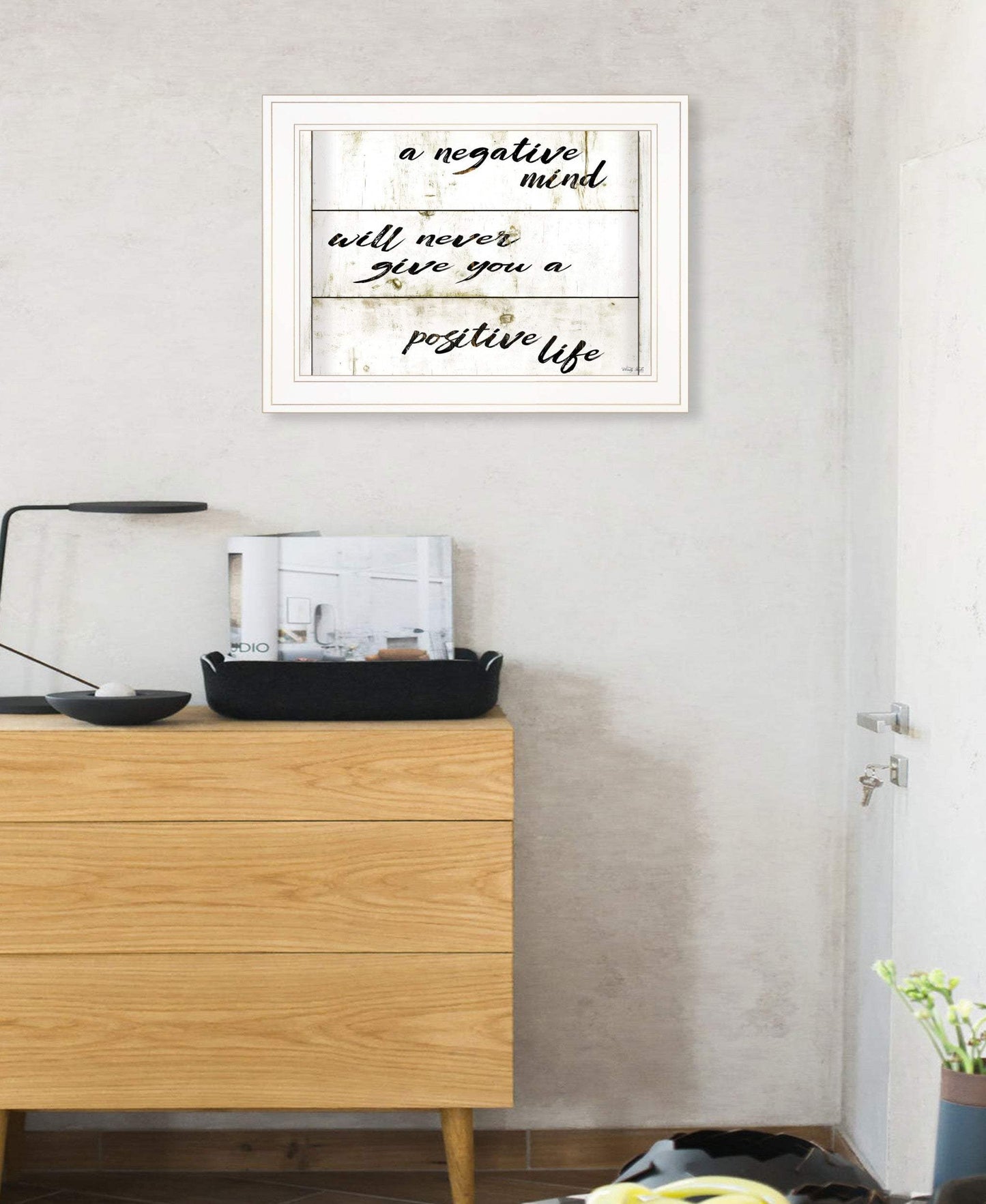 Positive Life 2 White Framed Print Wall Art - Homeroots - Flyclothing LLC