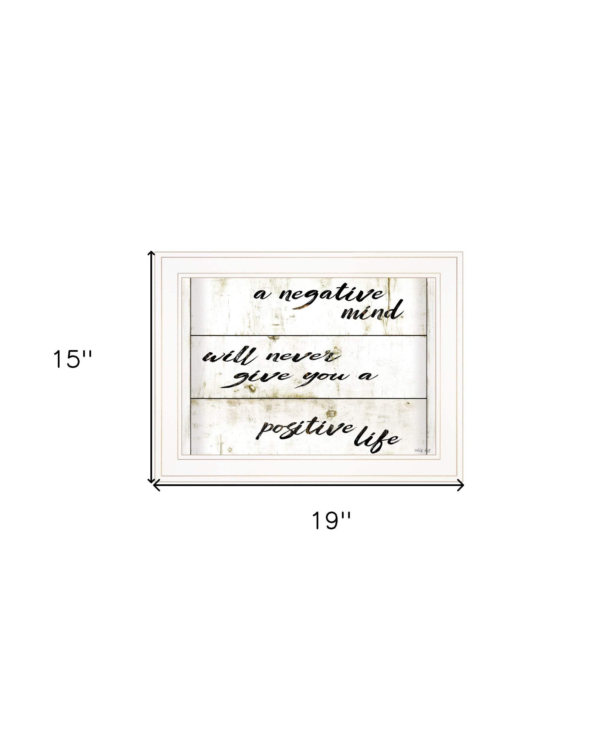 Positive Life 2 White Framed Print Wall Art - Homeroots - Flyclothing LLC