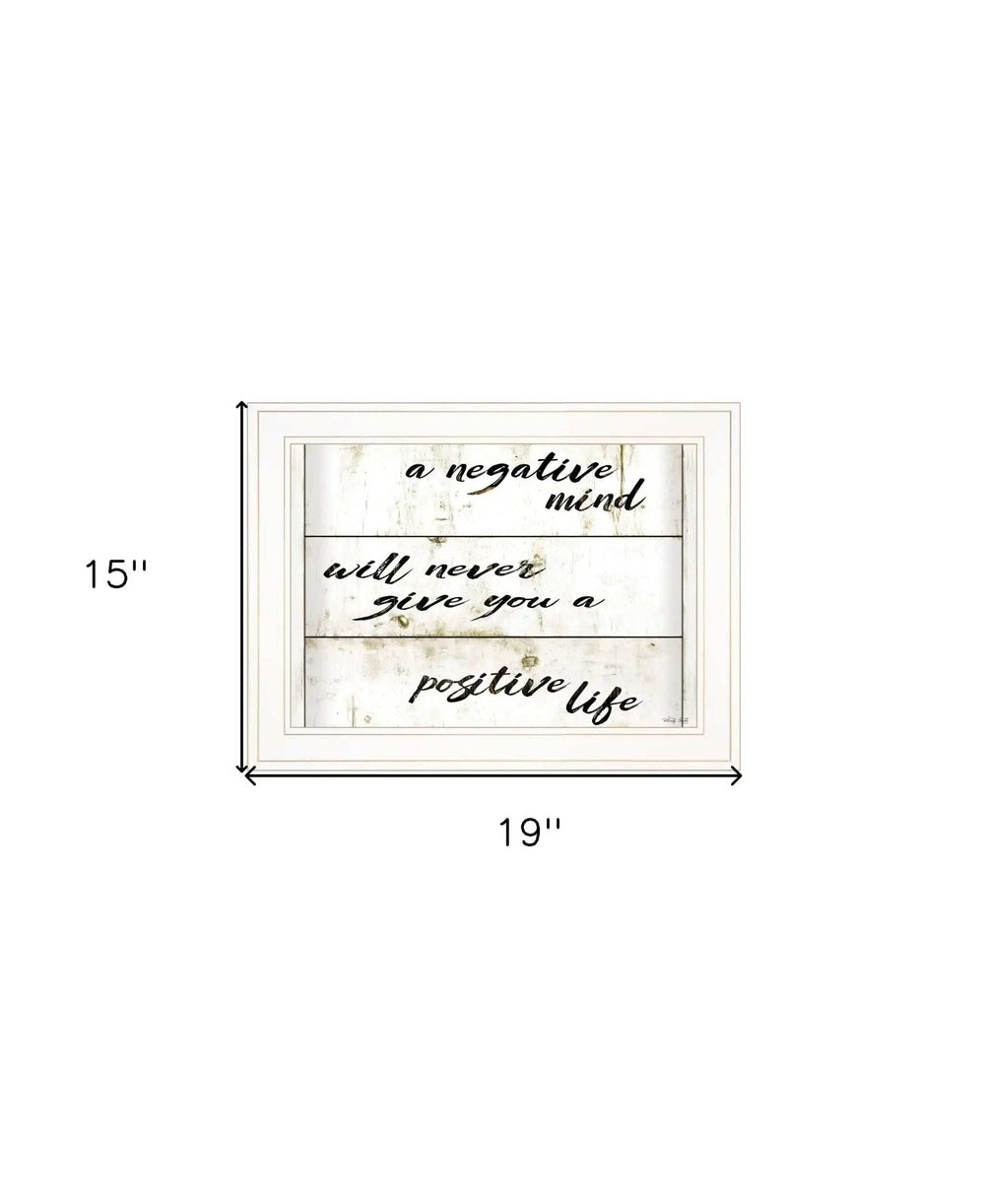 Positive Life 2 White Framed Print Wall Art - Homeroots - Flyclothing LLC