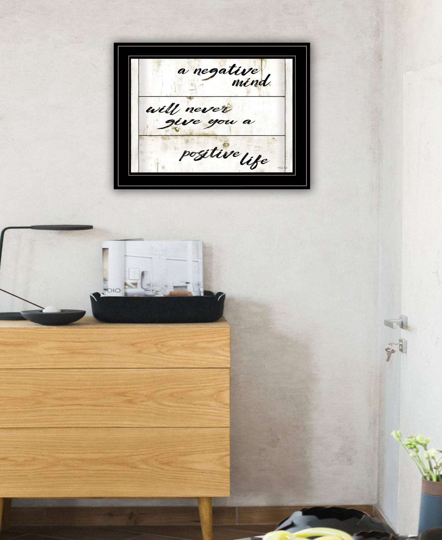 Positive Life 3 Black Framed Print Wall Art - Homeroots - Flyclothing LLC