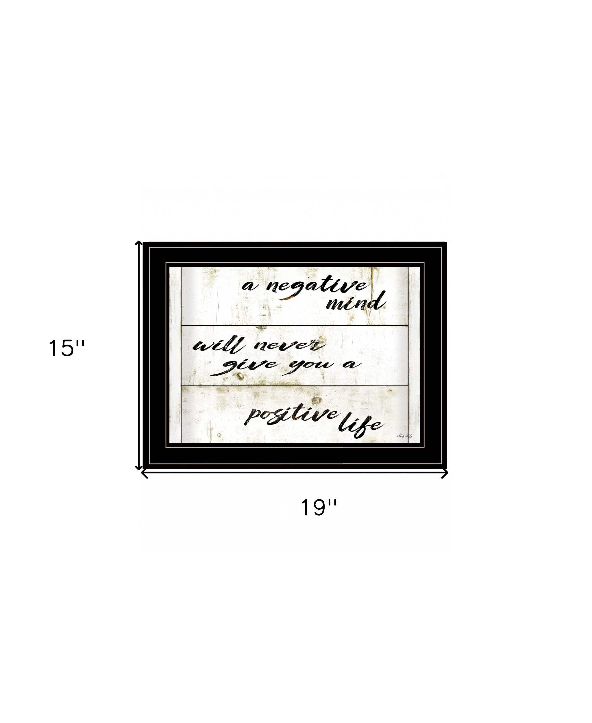 Positive Life 3 Black Framed Print Wall Art - Homeroots - Flyclothing LLC