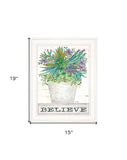Believe Succulents White Framed Print Wall Art - Homeroots - Flyclothing LLC