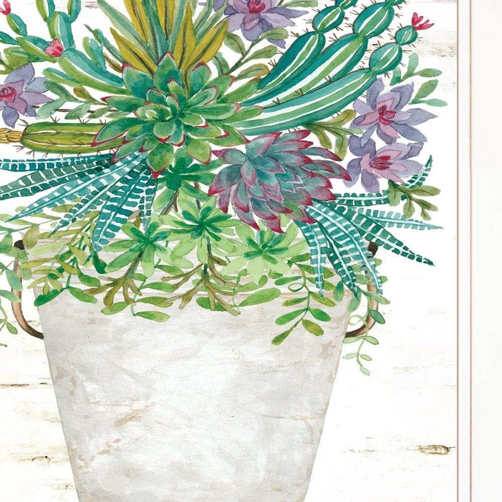 Believe Succulents White Framed Print Wall Art - Homeroots - Flyclothing LLC