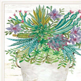 Believe Succulents White Framed Print Wall Art - Homeroots - Flyclothing LLC