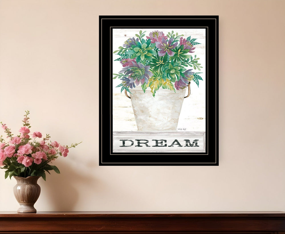 Dream Succulents 3 Black Framed Print Wall Art - Homeroots