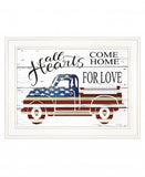 All Hearts Come Home for Love Truck 2 White Framed Print Wall Art - Homeroots