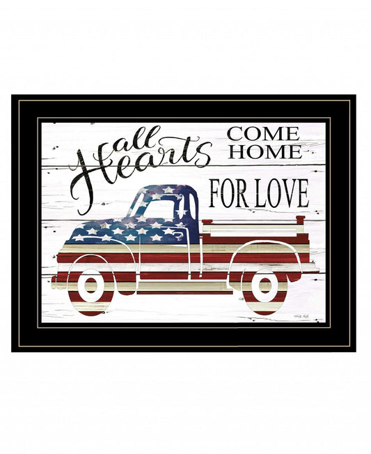All Hearts Come Home for Love Truck 3 Black Framed Print Wall Art - Homeroots - Flyclothing LLC