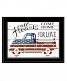 All Hearts Come Home for Love Truck 3 Black Framed Print Wall Art - Homeroots