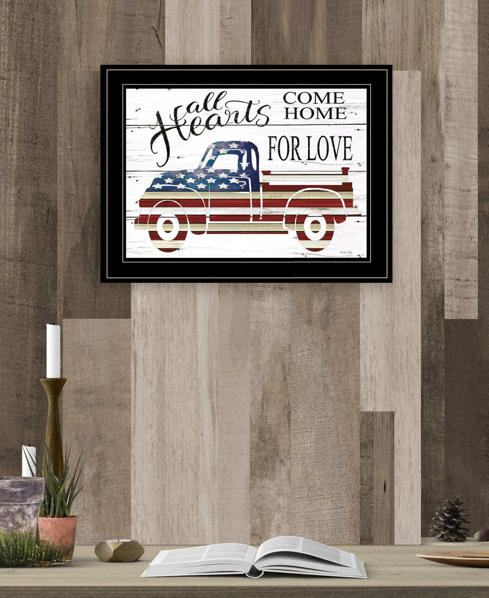 All Hearts Come Home for Love Truck 3 Black Framed Print Wall Art - Homeroots - Flyclothing LLC