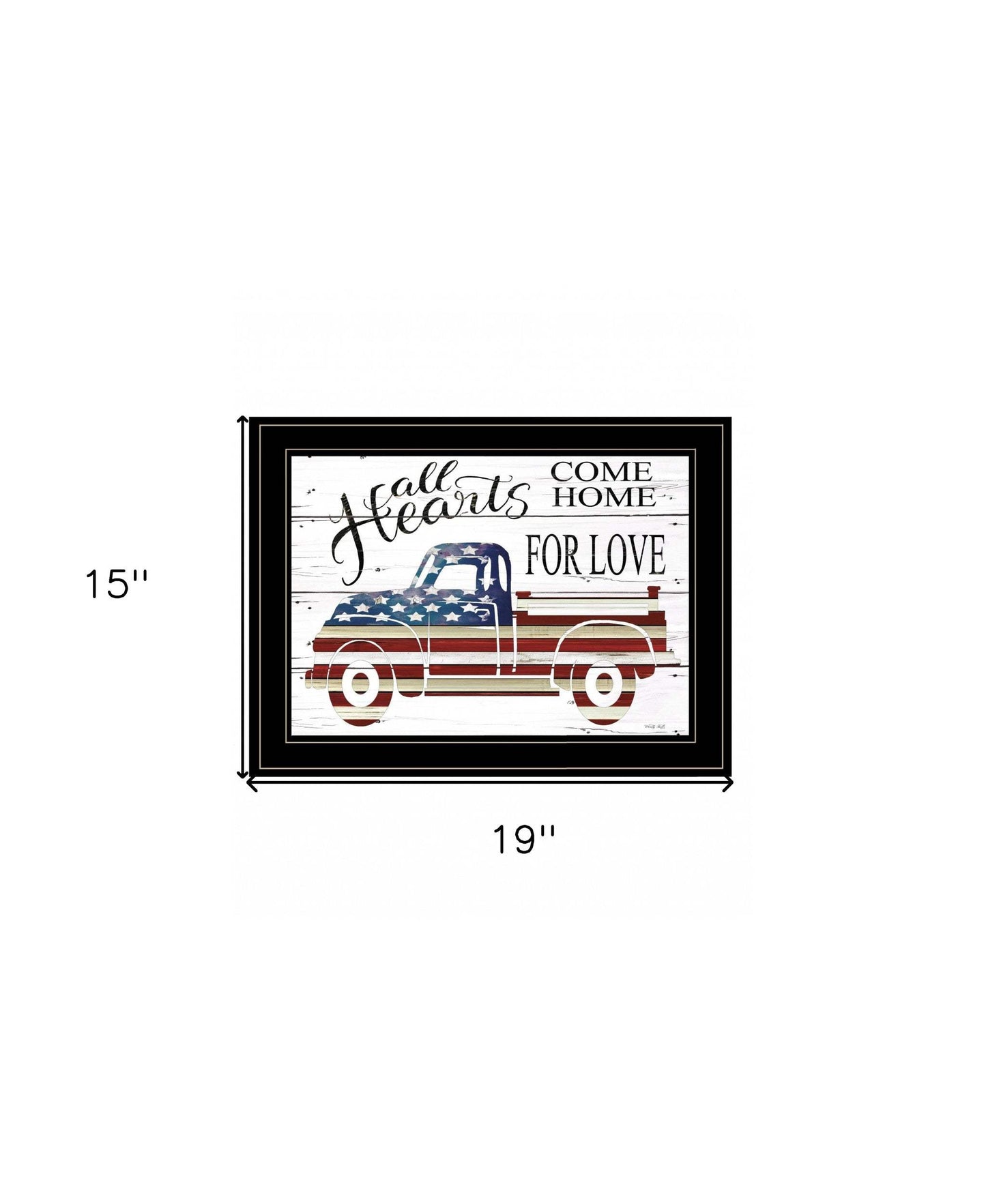 All Hearts Come Home for Love Truck 3 Black Framed Print Wall Art - Homeroots - Flyclothing LLC