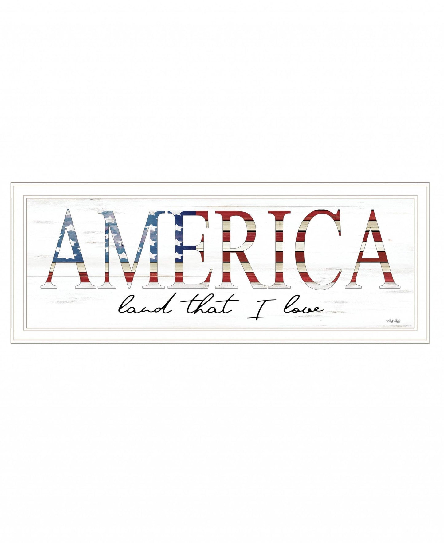 America Land that I Love 1 White Framed Print Wall Art - Homeroots - Flyclothing LLC