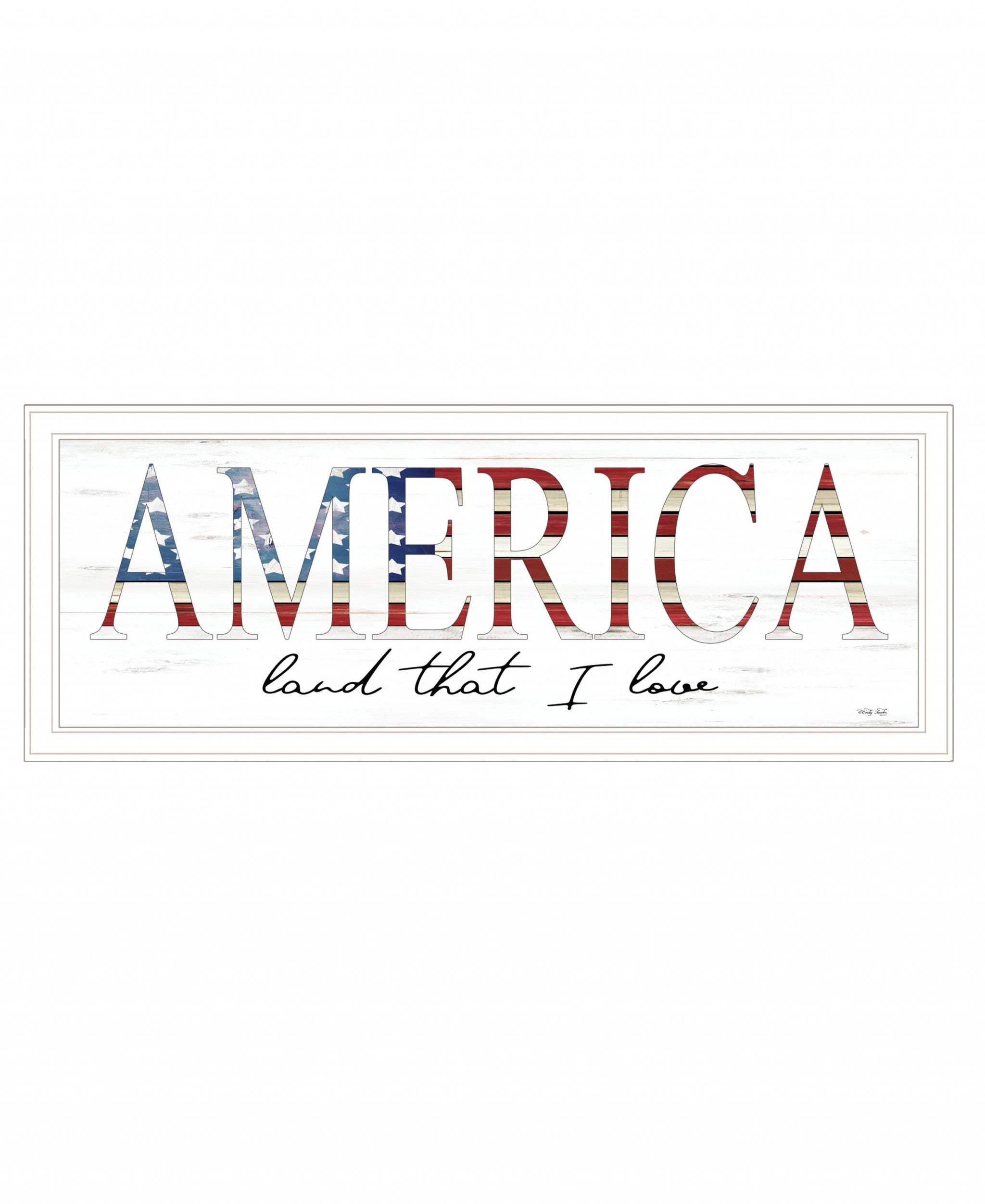 America Land that I Love 1 White Framed Print Wall Art - Homeroots - Flyclothing LLC