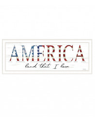 America Land that I Love 1 White Framed Print Wall Art - Homeroots