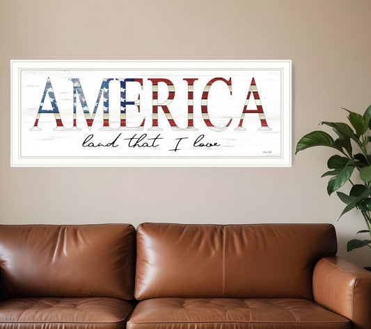 America Land that I Love 1 White Framed Print Wall Art - Homeroots